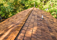 Shake roof sealed with TWP 203 California Cedar.