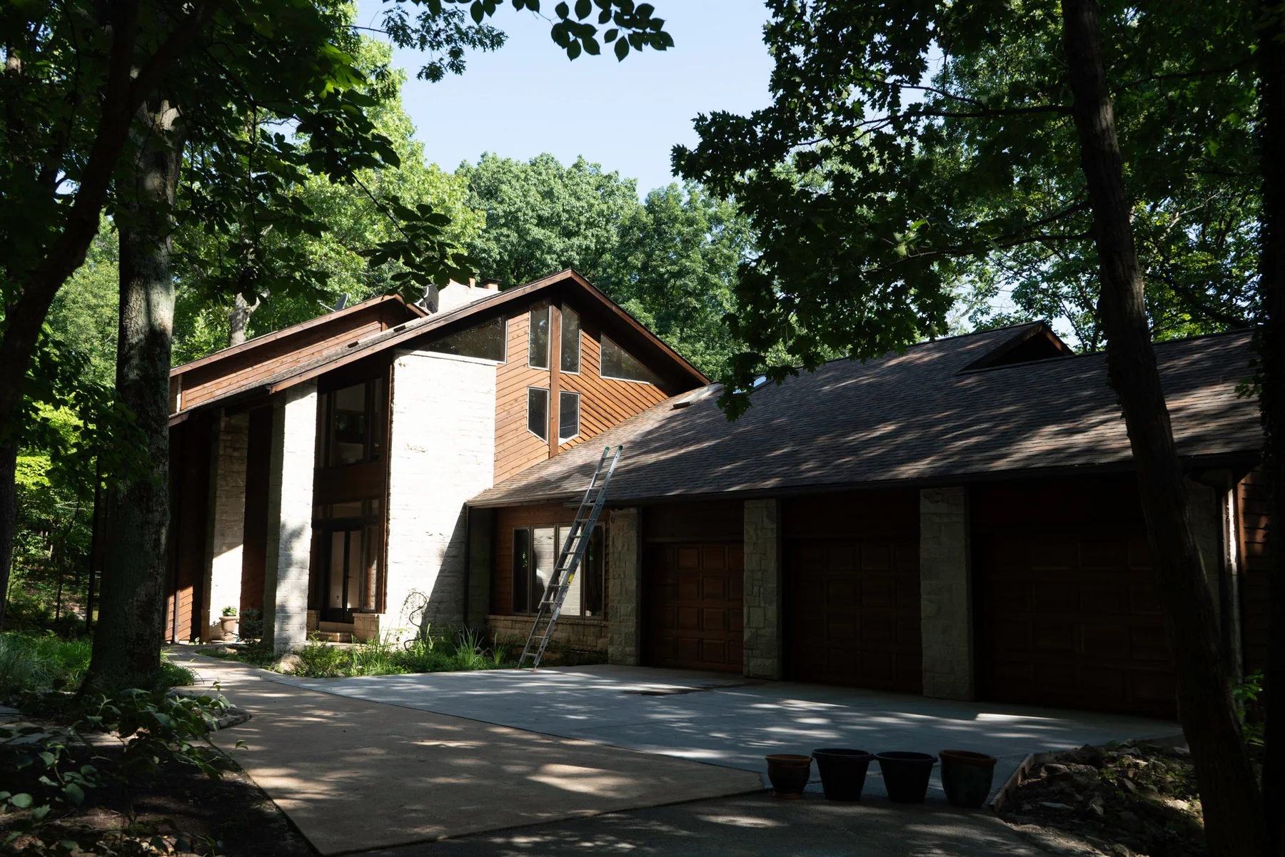 Cedar home with large glass wall