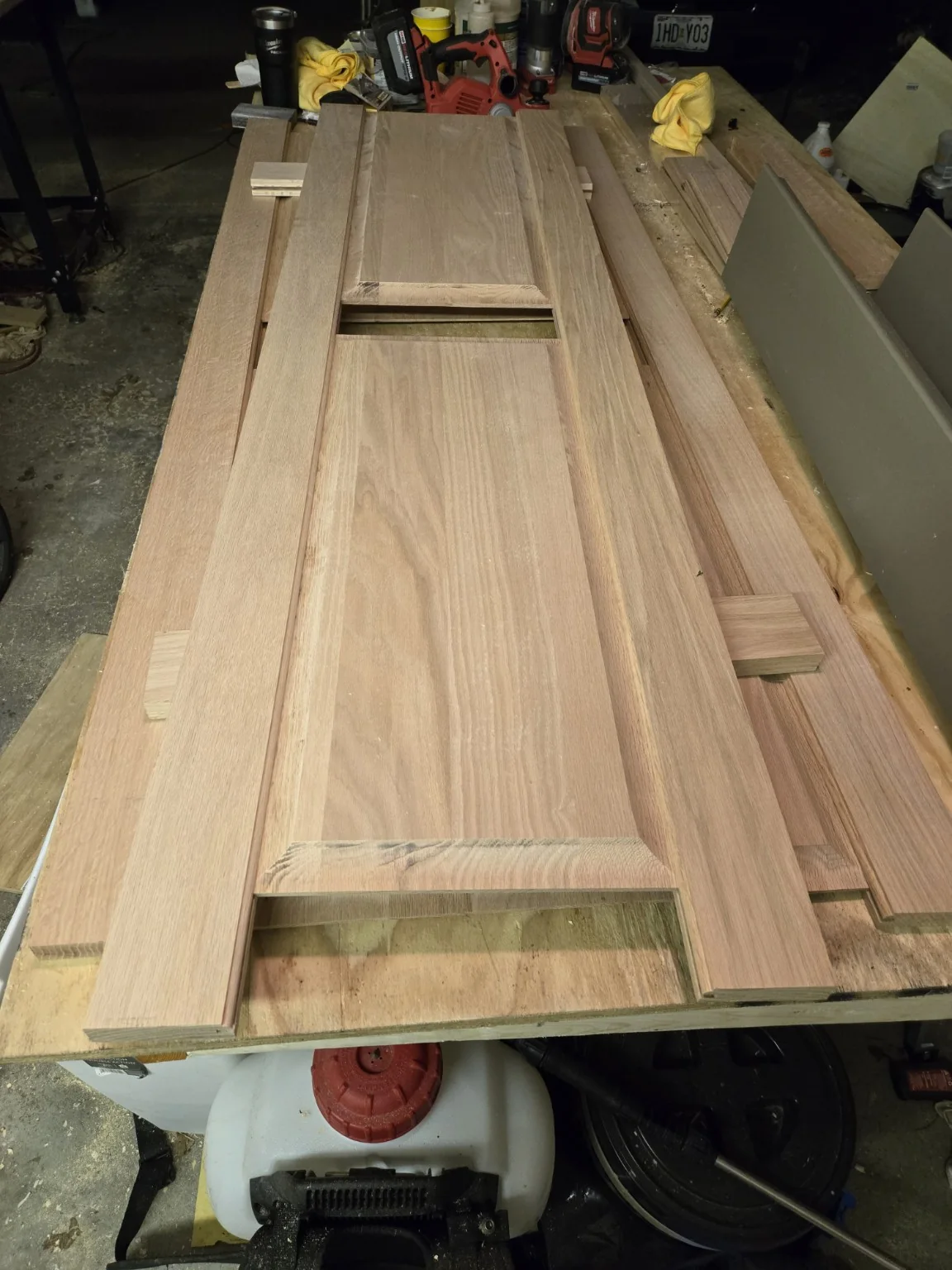Full-size pine mockup made to demonstrate the proposed Sub-Zero raised-panel door design